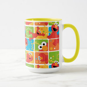 Colourful Elmo Grid Pattern Mug