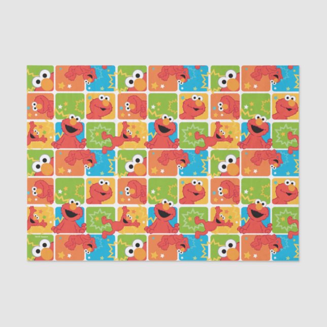 Colourful Elmo Grid Pattern Tissue Paper (Front)