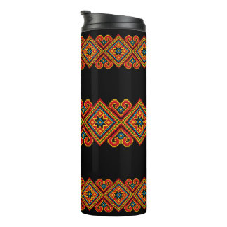 Colourful Embroidered Look Thermal Tumbler
