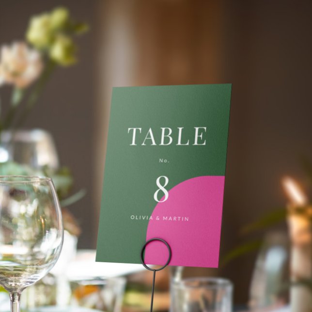 Colourful Emerald Green & Pink Wedding Table Numbe (Creator Uploaded)
