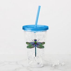 Colourful Emperor Dragonfly Art Acrylic Tumbler