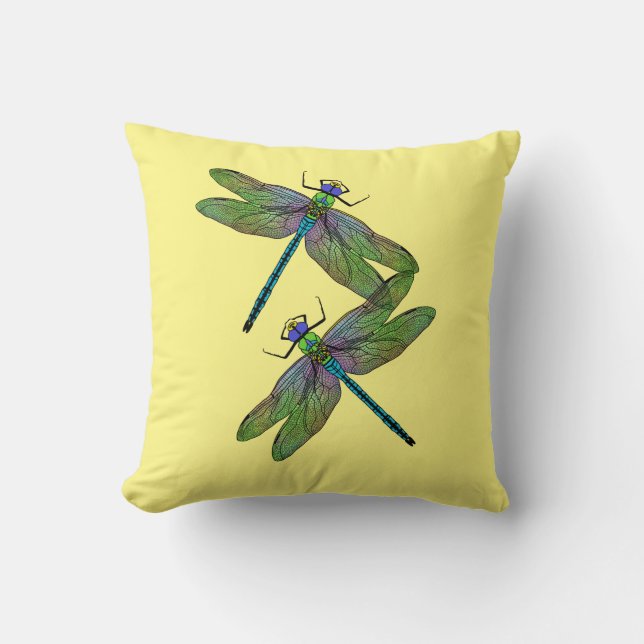Colourful Emperor Dragonfly Cushion (Front)