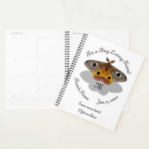 Colourful Emperor Moth Monogram Planner