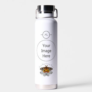 Colourful Emperor Moth Monogram Water Bottle