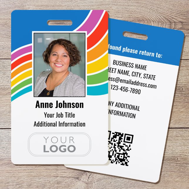 Colourful Employee Logo Photo ID Rainbow Colours ID Badge (Creator Uploaded)