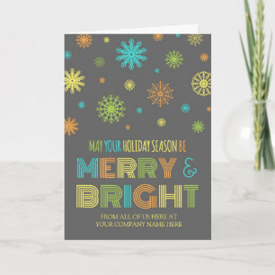 Colourful Employee Merry & Bright Christmas Card
