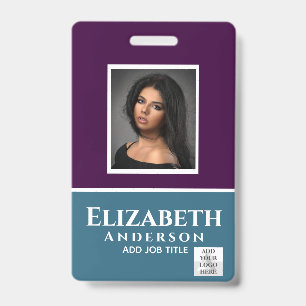 Colourful Employee Photo Name QR Scanning Barcode ID Badge