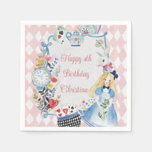 Colourful Enchanted Alice in Wonderland Birthday  Napkin