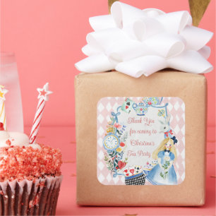 Colourful Enchanted Alice in Wonderland Birthday  Square Sticker