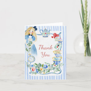Colourful Enchanted Alice in Wonderland Birthday Thank You Card