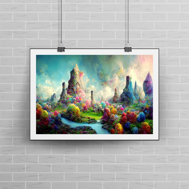 Colourful Enchanted Alien Fantasy Nature Landscape Photo Print (Creator Uploaded)