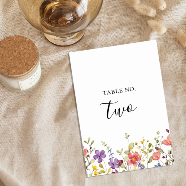 Colourful Enchanted Charm Wild Flower Wedding Table Number (Creator Uploaded)