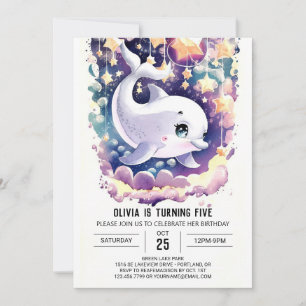  Colourful Enchanted Kids' Dolphin Birthday Invitation