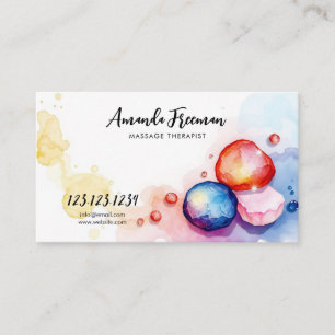 Colourful Energy Healing Stones Massage Therapist Business Card