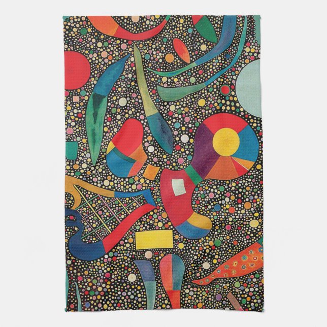 Colourful Ensemble by Wassily Kandinsky Tea Towel (Vertical)