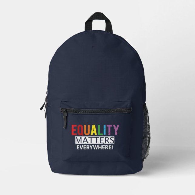 Colourful Equality Matters Everywhere Printed Backpack (Front)