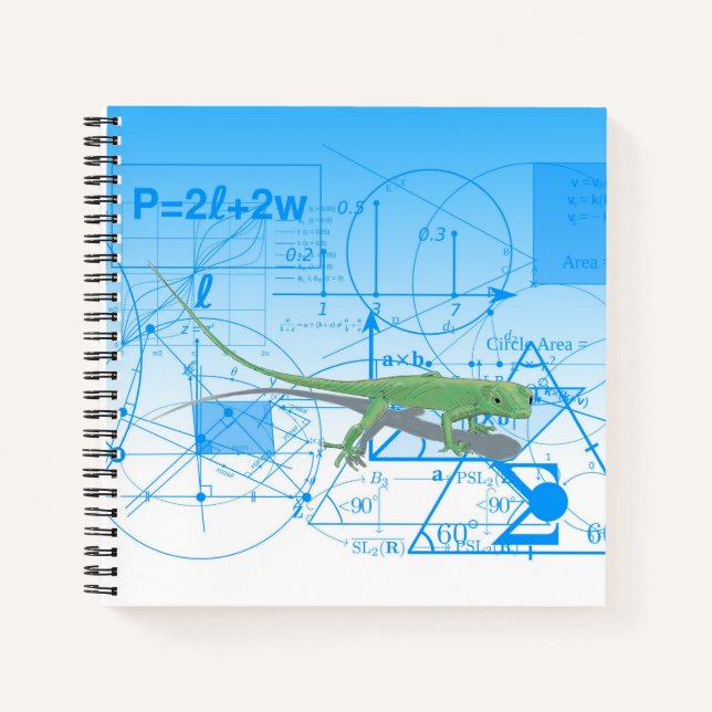 Colourful Equations Geometric Designs Lizard Squar Notebook (Front)