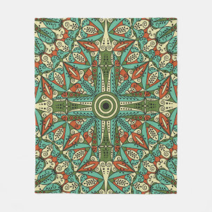 Colourful Ethnic Arabesque: Vintage Ornament Fleece Blanket