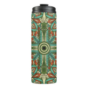 Colourful Ethnic Arabesque: Vintage Ornament Thermal Tumbler