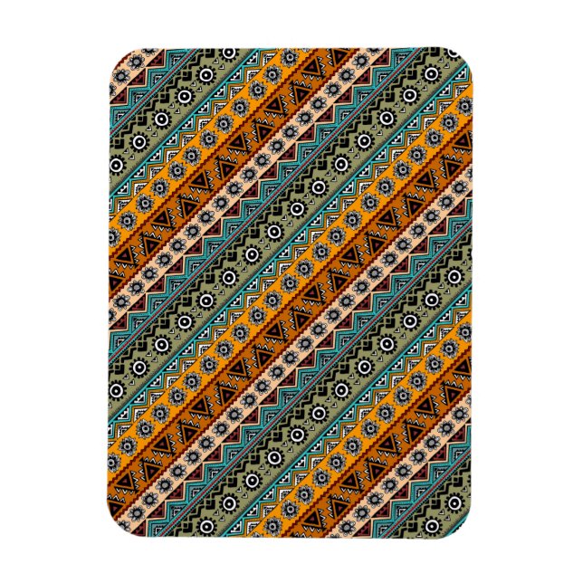 Colourful ethnic aztec patterns design decorative magnet (Vertical)