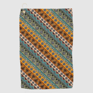 Colourful ethnic aztec patterns design golf towel