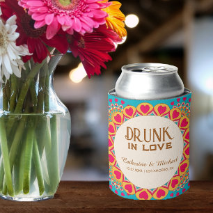 Colourful Ethnic Mandala Bold & Bright Wedding  Can Cooler