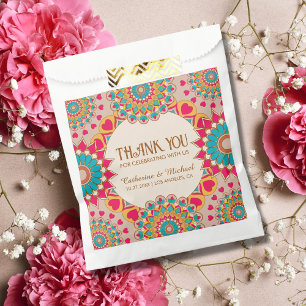 Colourful Ethnic Mandala Bold & Bright Wedding  Favour Bags