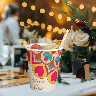 Colourful Ethnic Mandala Bold & Bright Wedding Paper Cups
