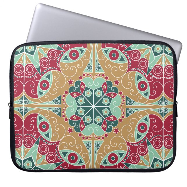 Colourful ethnic patterned background. Arabesque v Laptop Sleeve (Front)
