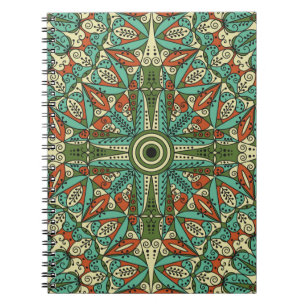 Colourful ethnic patterned background. Arabesque v Notebook