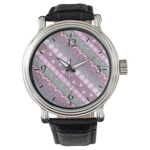 Colourful ethnic patterns design mouse pad watch