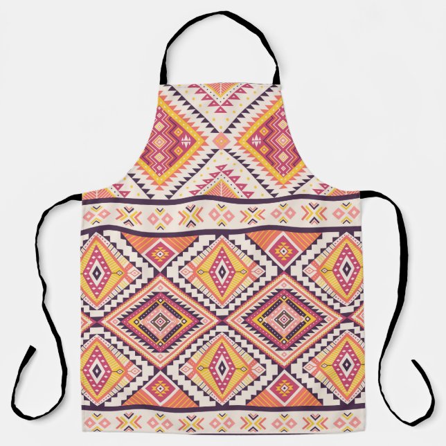 Colourful ethnic seamless pattern apron (Front)