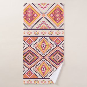 Colourful ethnic seamless pattern bath towel