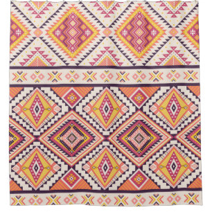 Colourful ethnic seamless pattern shower curtain