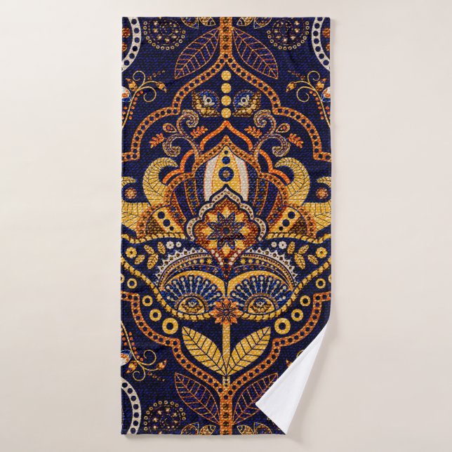 Colourful ethnic tribal seamless pattern bath towel (Bath Towel)