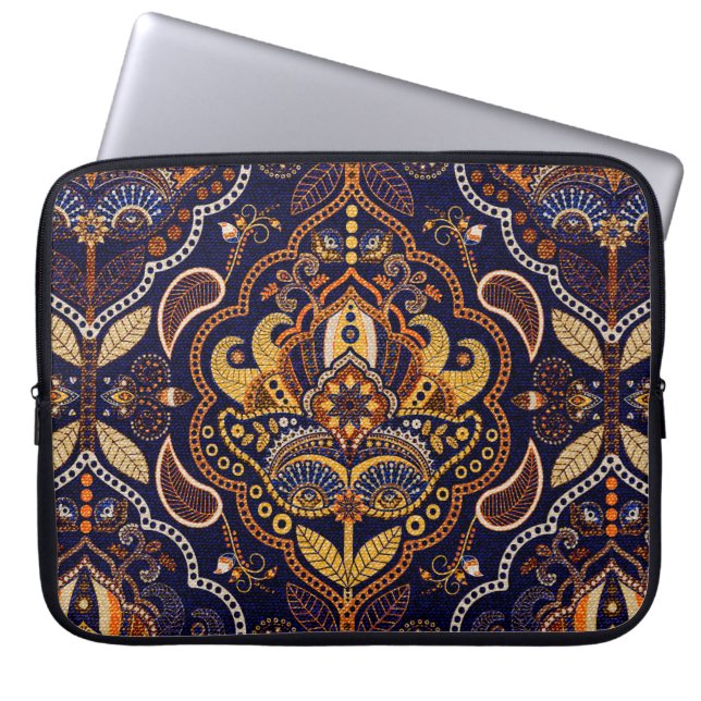 Colourful ethnic tribal seamless pattern laptop sleeve (Front)