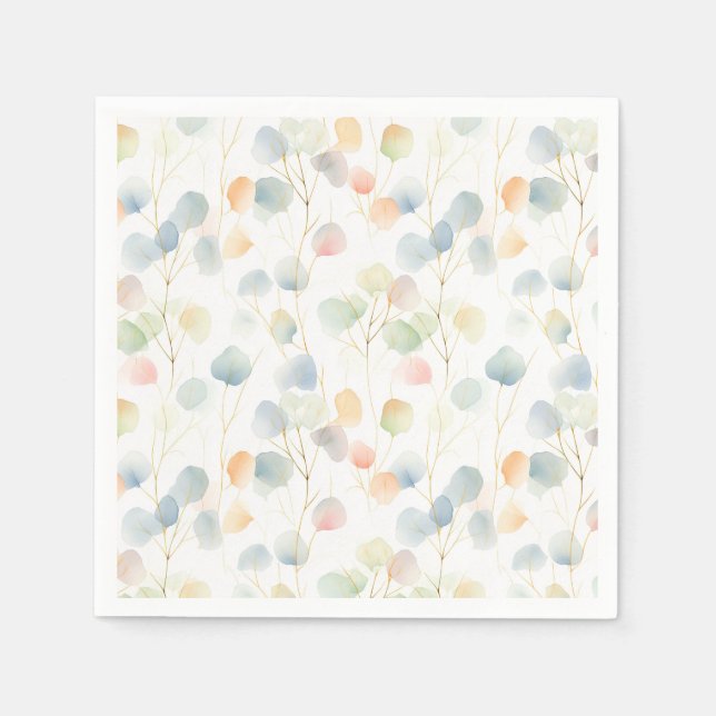 Colourful Eucalyptus Foliage Paper Napkin (Front)