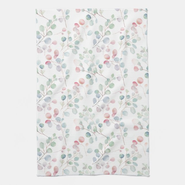 Colourful Eucalyptus Foliage Tea Towel (Vertical)