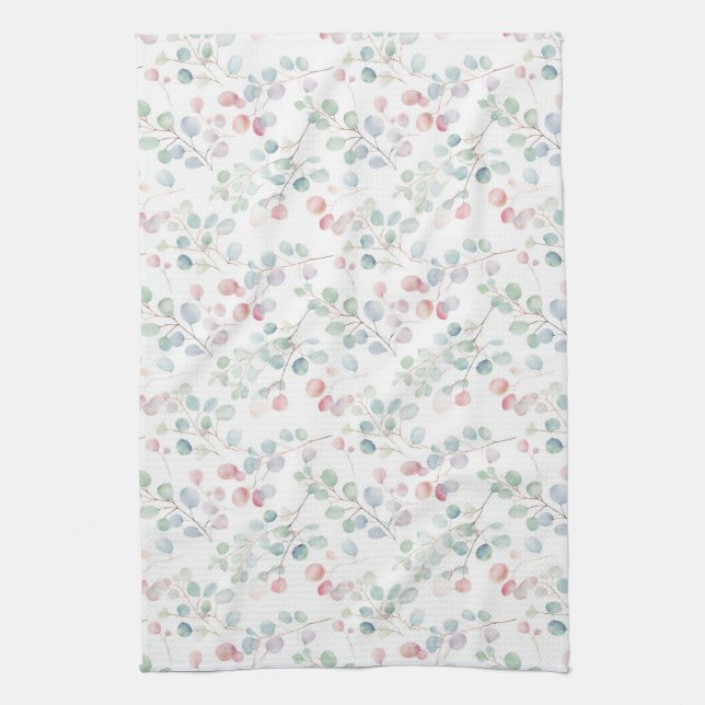 Colourful Eucalyptus Foliage Tea Towel (Vertical)