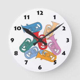 Colourful Euphonium Round Clock