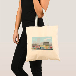 Colourful European City Street Urban Skyline Tote Bag