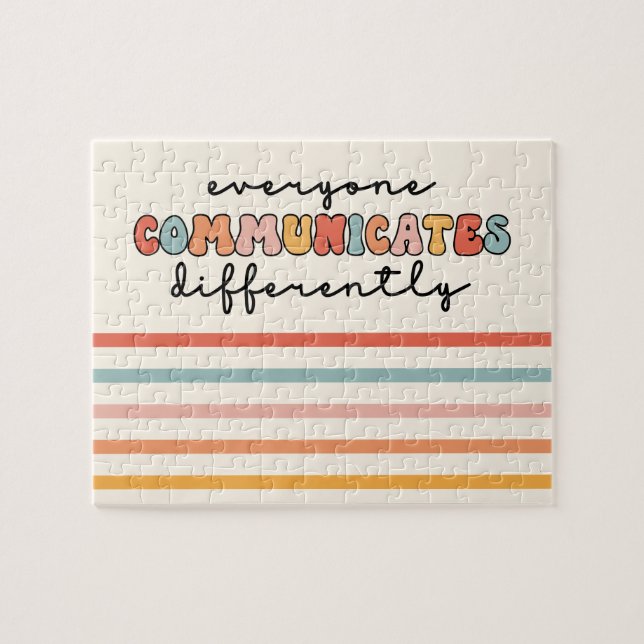 Colourful Everyone Communicates Differently  Jigsaw Puzzle (Horizontal)