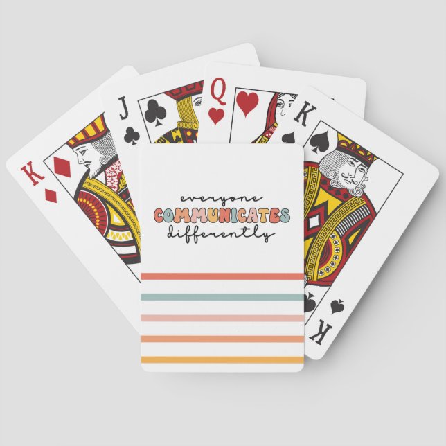 Colourful Everyone Communicates Differently  Playing Cards (Back)