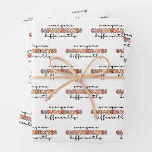 Colourful Everyone Communicates Differently  Wrapping Paper Sheet
