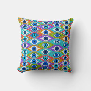 Colourful Evil Eye protection pattern Cushion