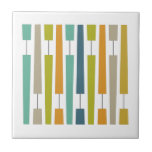 Colourful Exclamation Points Geometric Mid Century Tile<br><div class="desc">Add a pop of colour to your tile work with this funky exclamation points mid-century modern ceramic tile. It features the bright and bold colours of turquoise, blue, orange, green, and tan</div>