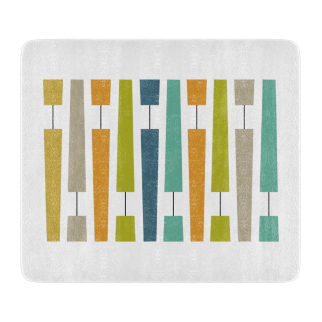 Colourful Exclamation Points Mid Century Modern Cutting Board (Front)