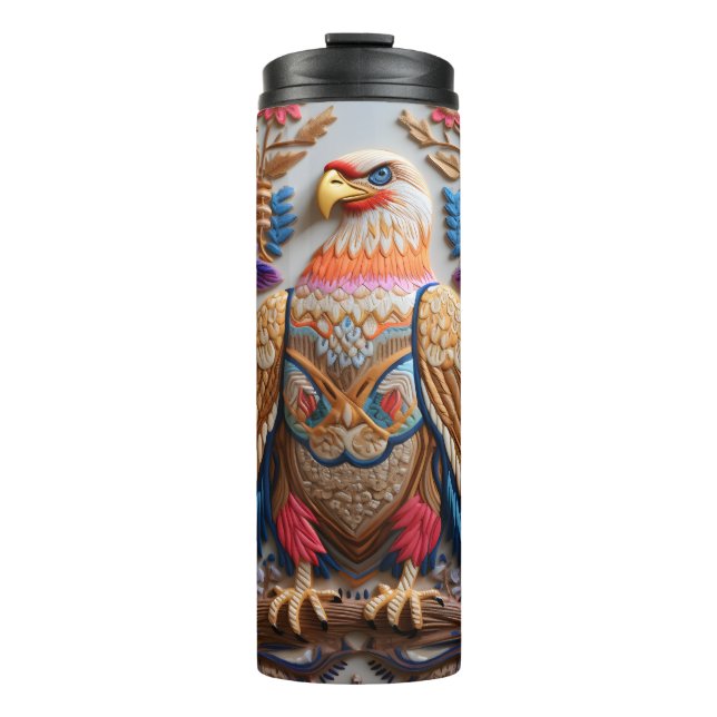 Colourful & Exotic 3D Falcon Thermal Tumbler (Front)