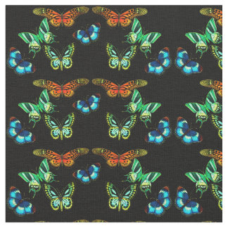 Colourful Exotic Butterflies Cotton Fabric