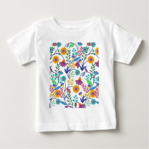 Colourful Exotic Floral Background Pattern-23145 Baby T-Shirt